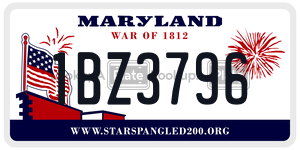 1BZ3796  license plate in MD