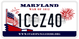 1CCZ40 license plate in Maryland