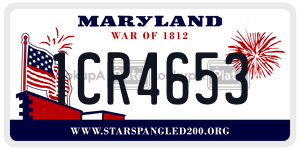 1CR4653  license plate in MD