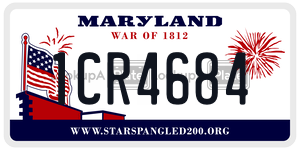 1CR4684 license plate in Maryland