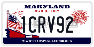 1CRV92 license plate in Maryland