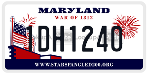 1DH1240  license plate in MD
