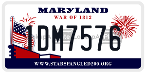 1DM7576 license plate in Maryland