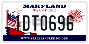 1DT0696 license plate in Maryland