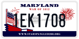 1EK1708 license plate in Maryland