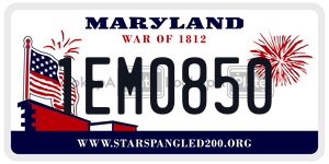 1EM0850  license plate in MD