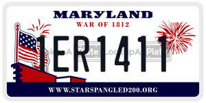1ER1411 license plate in Maryland