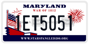 1ET5051 license plate in Maryland