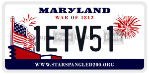 1ETV51 license plate in Maryland
