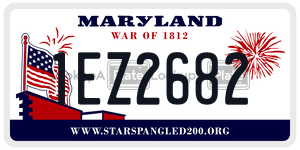 1EZ2682 license plate in Maryland