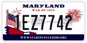 1EZ7742 license plate in Maryland