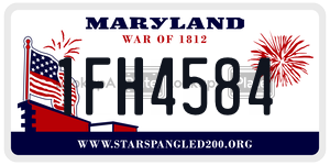 1FH4584 license plate in Maryland