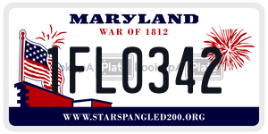 1FL0342  license plate in MD