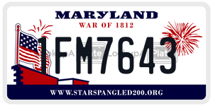 1FM7643 license plate in Maryland
