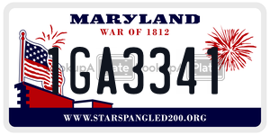1GA3341 license plate in Maryland