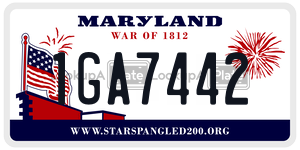 1GA7442 license plate in Maryland