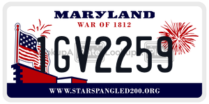 1GV2259  license plate in MD