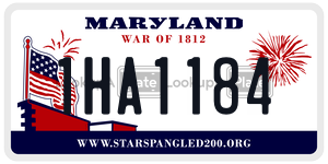 1HA1184  license plate in MD