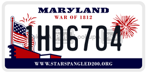 1HD6704  license plate in MD
