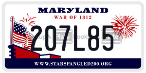 207L85 license plate in Maryland