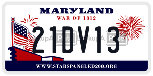 21DV13 license plate in Maryland
