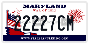 22227CM  license plate in MD
