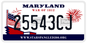 25543CJ license plate in Maryland