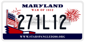 271L12 license plate in Maryland