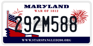 292M588 license plate in Maryland