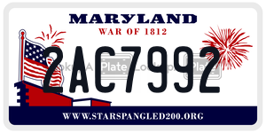 2AC7992 license plate in Maryland