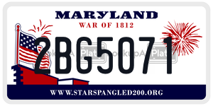 2BG5071 license plate in Maryland