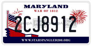 2CJ8912 license plate in Maryland