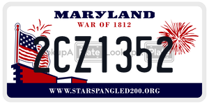 2CZ1352  license plate in MD
