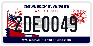 2DE0049 license plate in Maryland