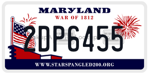 2DP6455 license plate in Maryland