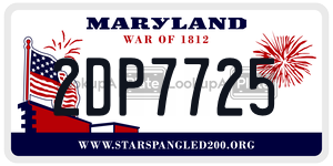 2DP7725 license plate in Maryland