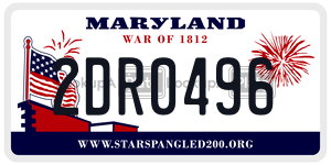 2DR0496 license plate in Maryland