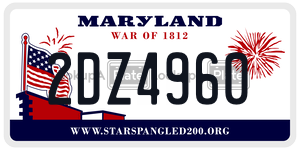 2DZ4960 license plate in Maryland