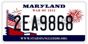 2EA9868 license plate in Maryland