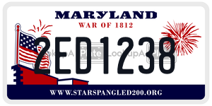 2ED1238 license plate in Maryland