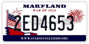 2ED4653 license plate in Maryland