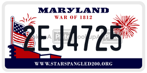 2EJ4725 license plate in Maryland