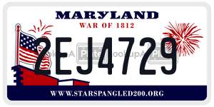 2EJ4729 license plate in Maryland