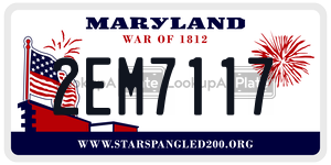 2EM7117 license plate in Maryland