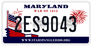 2ES9043 license plate in Maryland