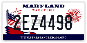 2EZ4498 license plate in Maryland