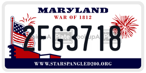2FG3718  license plate in MD