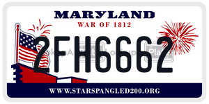 2FH6662 license plate in Maryland