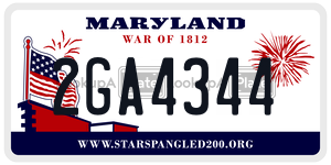 2GA4344 license plate in Maryland