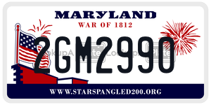 2GM2990 license plate in Maryland